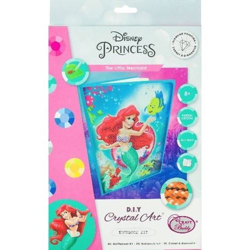 Caderno Pintura em Diamantes Craft Buddy Crystal Art Disney Princess - Pequena Sereia