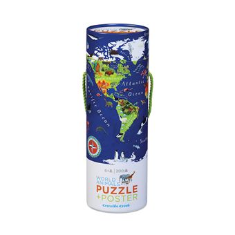 Puzzle + Poster Mapa do Mundo - 200 Peças - Crocodile Creek
