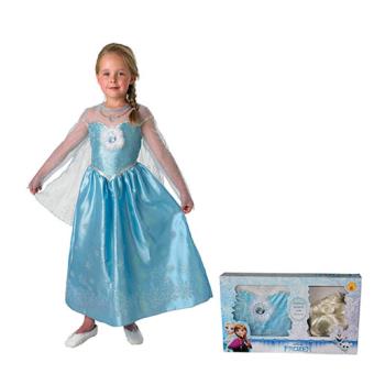 Disfarce Elsa com Peruca - Tamanho M 5-6 Anos
