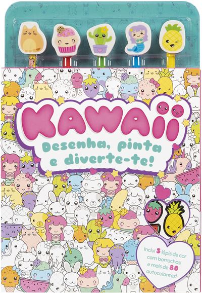Arte kawaii incrível - Livro de colorir - Desenhos adoráveis e divertidos  de kawaii para todas as idades: Relaxe e divirta-se com esta incrível  coleção de colorir kawaii