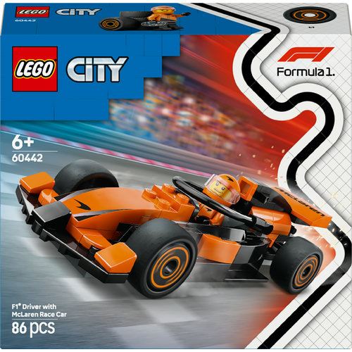 LEGO City 60442 - Piloto de F1® com Carro de Corrida McLaren