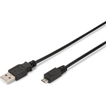 Cabo Ewent USB para Micro USB - Preto - 1.8m - 1