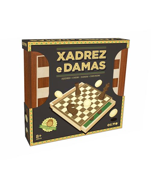 Jogo De Xadrez Profissional Tabuleiro + Damas