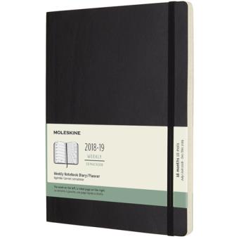 Agenda Semanal 18 Meses 2018-2019 Moleskine Notebook Soft Preto XL