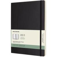 Agenda Semanal 18 Meses 2018-2019 Moleskine Notebook Soft Preto XL