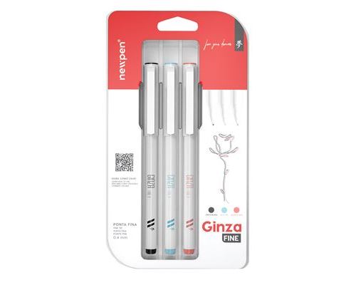 Marcador Newpen Ginza Fine 0.4 - Blister 3 Unidades