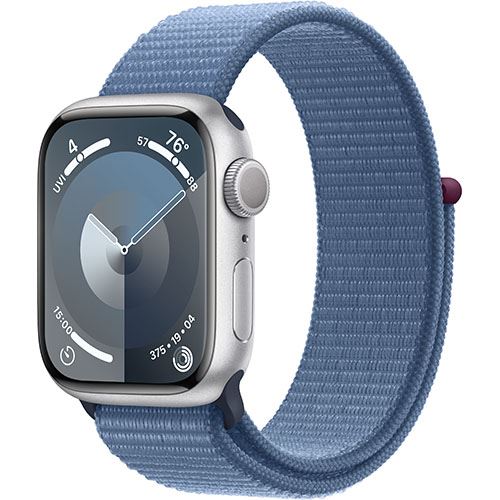 Pré-venda APPLE Watch Series 9 GPS 41 mm Prateado com Loop Desportiva Azul-Inverno