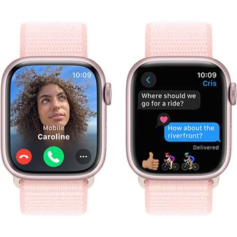 Compre o artigo Apple Watch SE GPS + Cellular, Caixa em alumínio meia‑noite  de 44 mm com Bracelete desportiva luz das estrelas - S/M - Apple (PT)