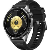 Huawei Watch GT6 - 46mm - Prateado | Bracelete Fluoroelastómero Preto