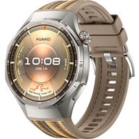 Huawei Watch GT6 Pro - 46mm - Prateado | Bracelete de Tecido Compósito Castanho