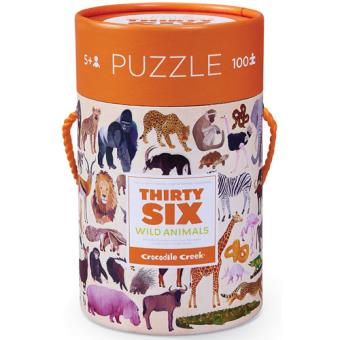 Puzzle 36 Animais da Selva - 100 Peças - Crocodile Creek