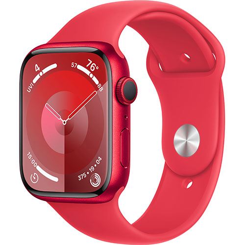 Apple Watch S9 GPS 45mm - Alumínio (Product) Red | Bracelete Desportiva (Product) Red - S/M