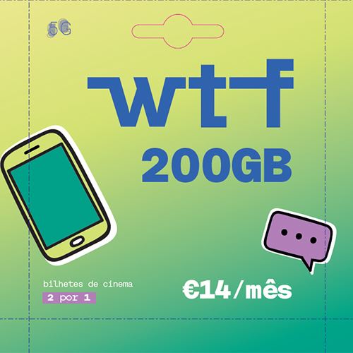 Cartão SIM WTF 200GB - 14€