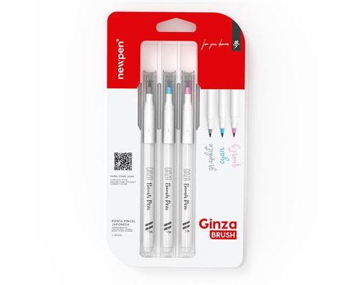 Marcador Newpen Ginza Pro Brush Pen - Blister 3 Unidades