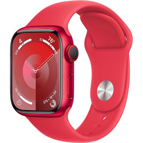 Apple Watch S9 GPS 41mm - Cellular - Alumínio (Product) Red | Bracelete Desportiva (Product) Red - S/M