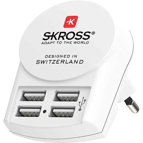 Adapatador Tomada  Europe 4 USB - Branco