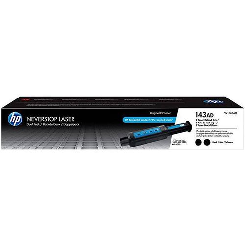 Kit 2 Recargas Toner HP 143AD - Preto