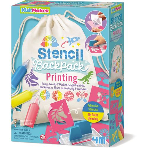 Saco Mochila para Pintar Kidzmaker/Stencil Backpack Printing - 4M | Sig Toys