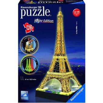 Puzzle 3D Eiffel Tower Building With Light (216 peças)