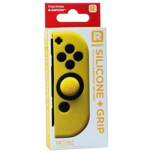 Proteção de Silicone Amarelo + Grips para Joy-Con Direito 