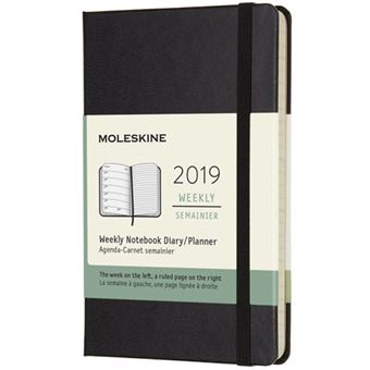 Agenda Semanal 2019 Moleskine Notebook Bolso Preto
