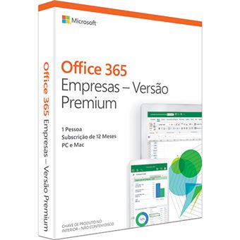 Microsoft Office 365 Empresas - Versão Premium - 1 Ano | 1 Dispositivo