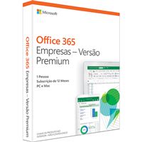 Microsoft Office 365 Empresas - Versão Premium - 1 Ano | 1 Dispositivo