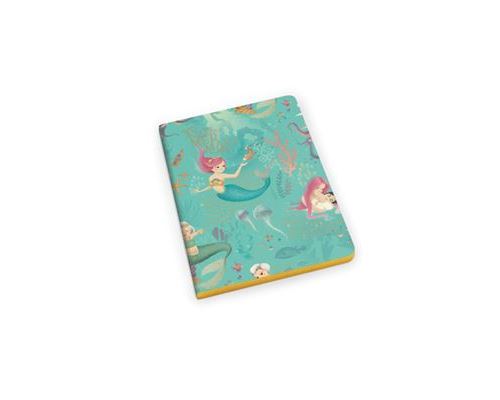 Caderno Pautado Kartos A5 com Rebordo Dourado - A Pequena Sereia