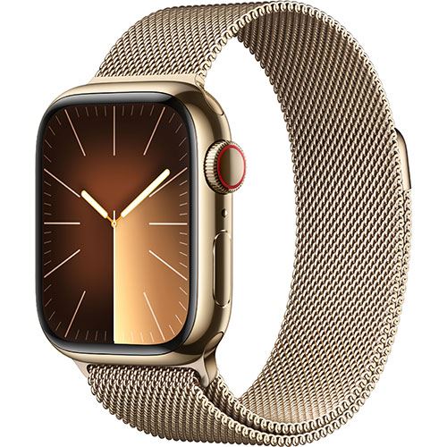 Apple Watch S9 GPS 41mm - Cellular - Aço Inoxidável Dourado | Bracelete Milanese Dourado