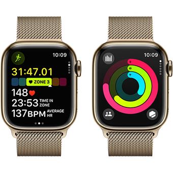 Apple Watch Series 8 GPS+Cellular 41mm Aço Inoxidável com Bracelete  Milanese Loop Dourado