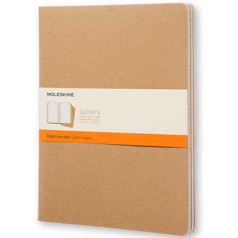Cadernos Pautados Moleskine Cahier XXL Kraft - 3 Unidades