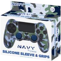 Capa Silicone + Grips Camo Navy PS4
