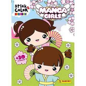 Stick & Stack - Shojo Manga Girls Leques + 30 stickers - Brochado ...