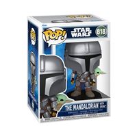 Funko Pop! Figura de Vinyl  com Cabeça Oscilante Star Wars: The Mandalorian with Grogu - 818