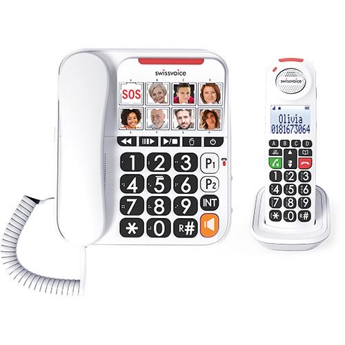 Telefone sem Fios + Telefone Fixo Swissvoice Xtra 3155 - Branco