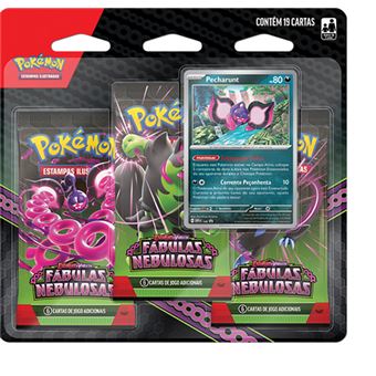 Trading Card Game Pokémon: Scarlet & Violet 6.5 - Fábulas Nebulosas Blister Triplo - Devir - 1
