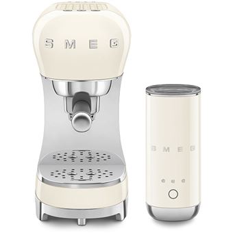 Conjunto Máquina de Café Manual + Batedor de leite Smeg Anni 50 ECF12CREU - Creme - 1