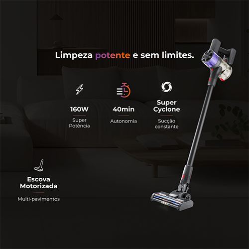 Aspirador Vertical Flama 1644FL Proclean | 22.2 V | 40 Min. | Cinzento - 3