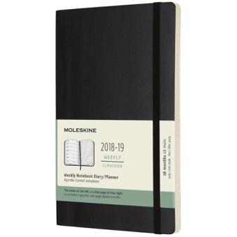 Agenda Semanal 18 Meses 2018-2019 Moleskine Notebook Soft Preto Grande