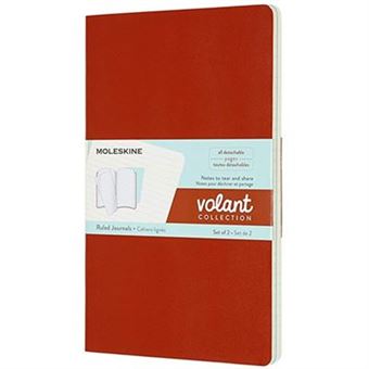 Caderno Pautado Moleskine Volant Grande Coral Orange e Aqua - 2 Unidades