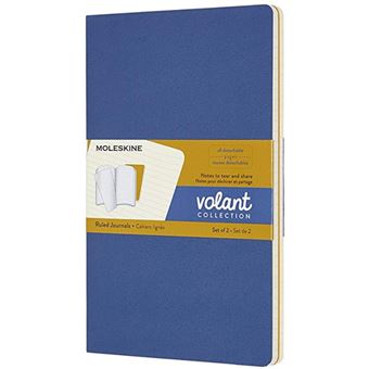 Caderno Pautado Moleskine Volant Grande Blue Amber e Yellow - 2 Unidades