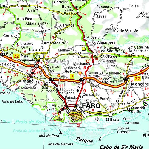 Mapa Regional Portugal Sul Algarve