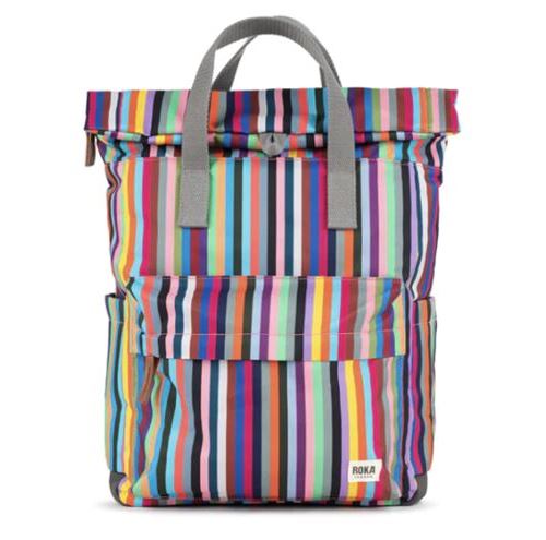 Mochila Roka Canfield B Recycled Canvas Medium Multi Stripe