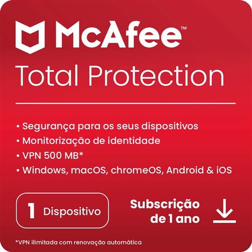 McAfee Total Protection - 1 Dispositivo - 1 Ano