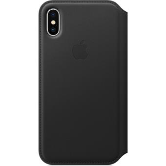 Capa Apple Leather Folio para iPhone X - Preto