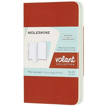 Caderno Liso Moleskine Volant XS Coral Orange e Aqua - 2 Unidades