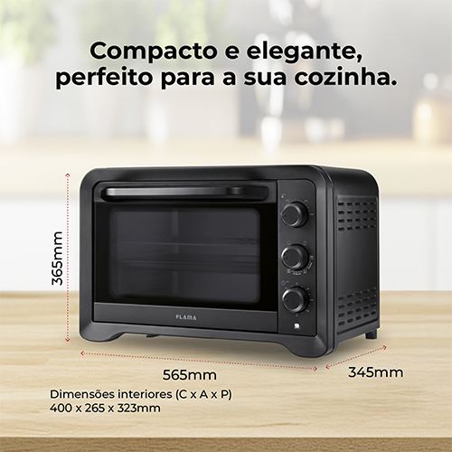 Mini-Forno El�trico Flama 1538FL | 45L | 2000W | Preto - 4