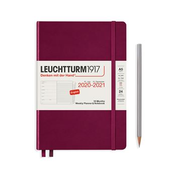 Agenda Semanal 18 Meses 2020-2021 Leuchtturm 1917 A5 Port Red e Notebook