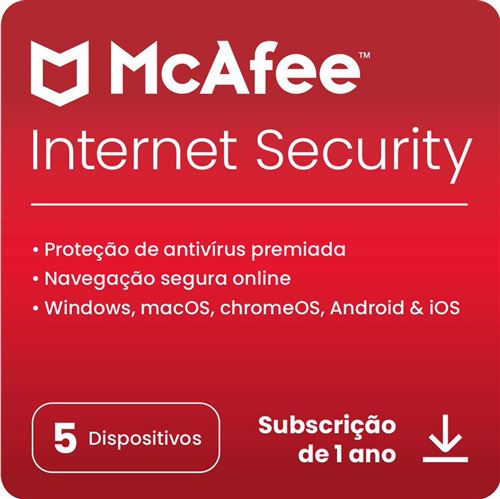 McAfee Total Protection - 5 Dispositivos - 1 Ano