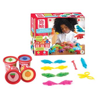 Plasticina com Aromas: Kit Dinossauros – 4 Potes e Acessórios - Tutti Frutti